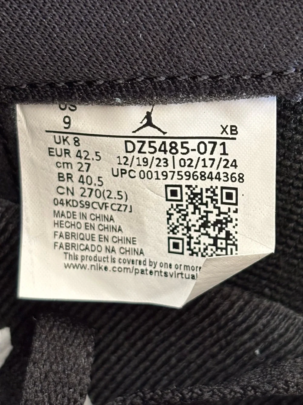 Air Jordan 1 Retro High OG Black Gold Men’s Sneakers Size 9 DZ5485-071 Shoes